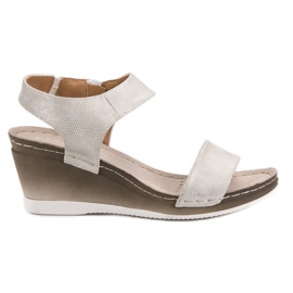 VINCEZA Wedge Sandals grey