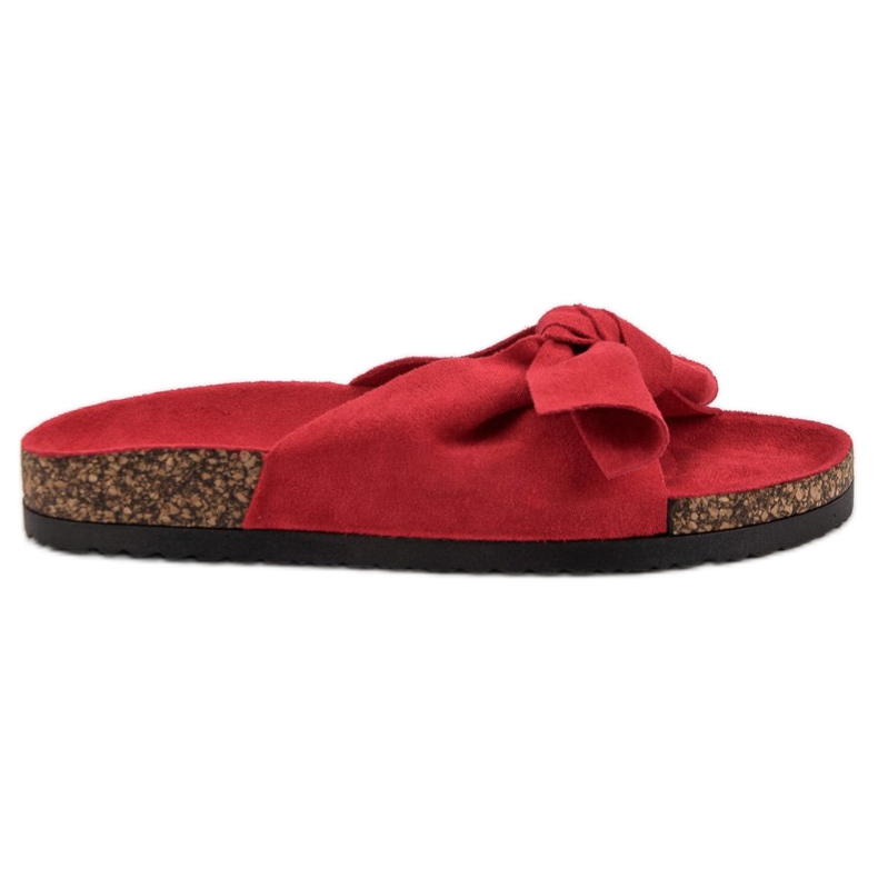 VINCEZA Slippers With Bow red