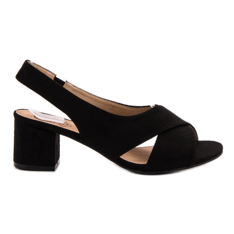 Kylie Suede Black Sandals