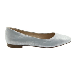 Ballerinas pumps for women Caprice 22104 silver blue grey