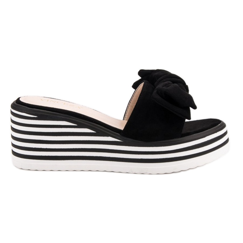 Black VINCEZA wedge slippers Black VINCEZA wedge slippers