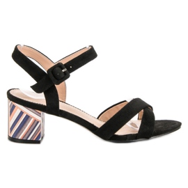 Filippo Sandals With Decorative Heel black Filippo Sandals With Decorative Heel black