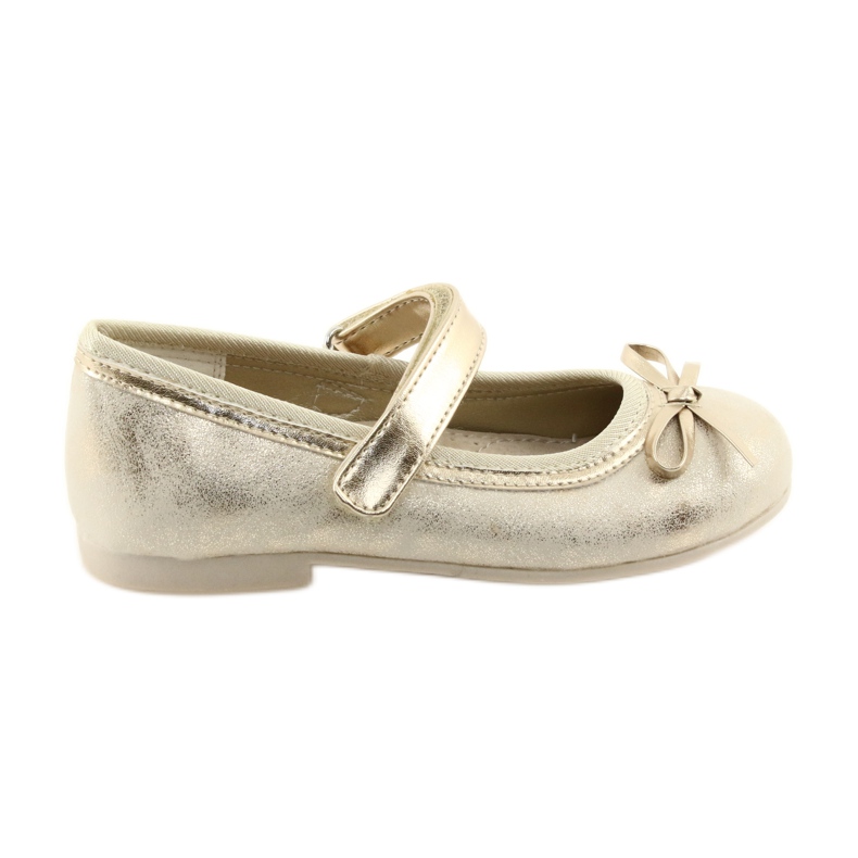 Ballerinas pumps with an American Club GC18 bow brown yellow
