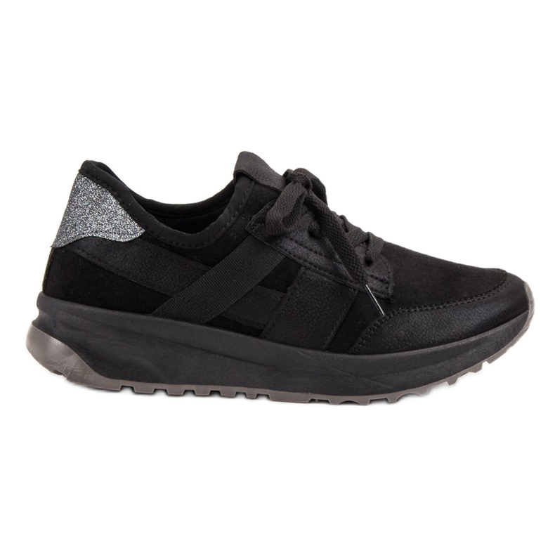Ideal Shoes Slip-on Sports Shoes black Ideal Shoes Slip-on Sports Shoes black