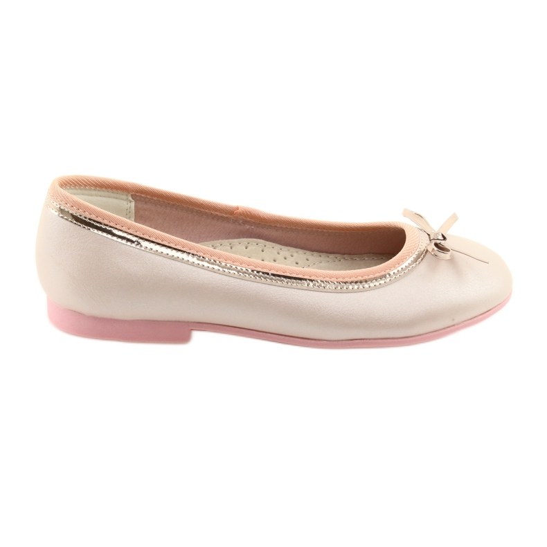Ballerinas with a bow, pink pearl American Club GC14 / 19 golden Ballerinas with a bow, pink pearl American Club GC14 / 19 golden