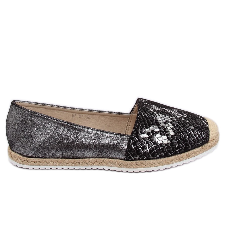 Black snake skin espadrilles 68-64 Black