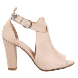 Pumps with an open finger beige 368-2 White