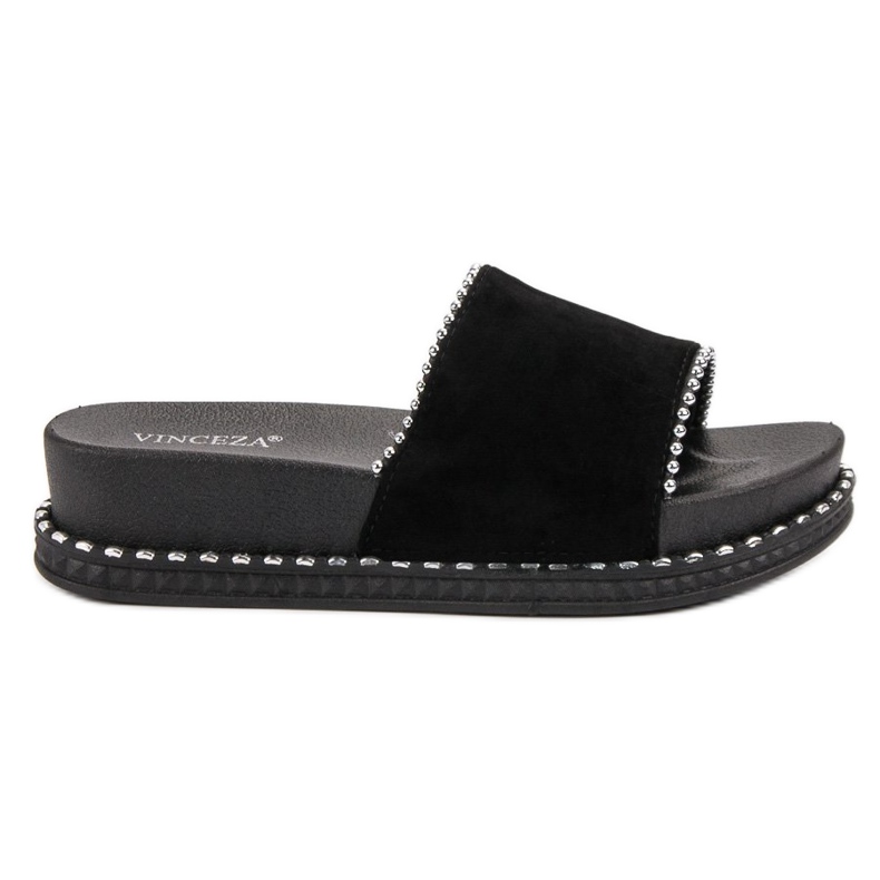 Slippers on the VINCEZA platform black
