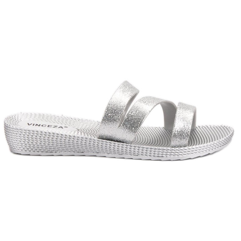 VINCEZA Silver Slippers grey VINCEZA Silver Slippers grey