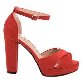 Seastar Comfortable high-heeled sandals red