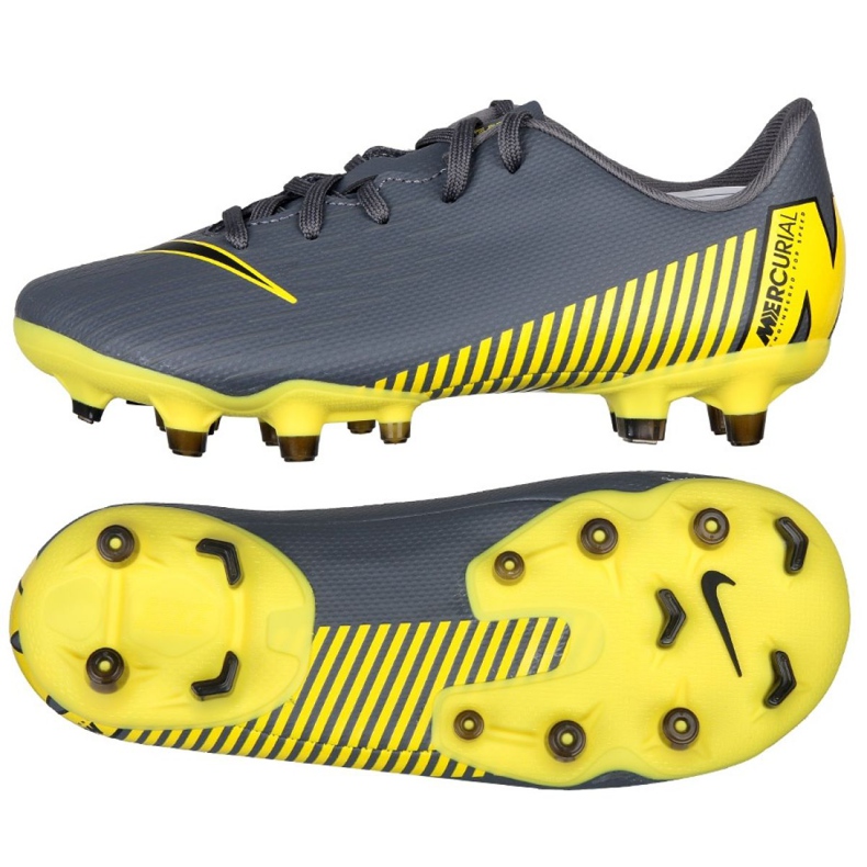Nike Mercurial Vapor 12 Academy Ps FG / MG Jr AH7349-070 football shoes black grey Nike Mercurial Vapor 12 Academy Ps FG / MG Jr AH7349-070 football shoes black grey