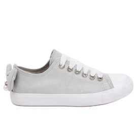 Gray women's sneakers B88 Silver grey