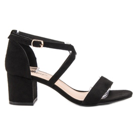 Seastar Suede Sandals On A Bar black