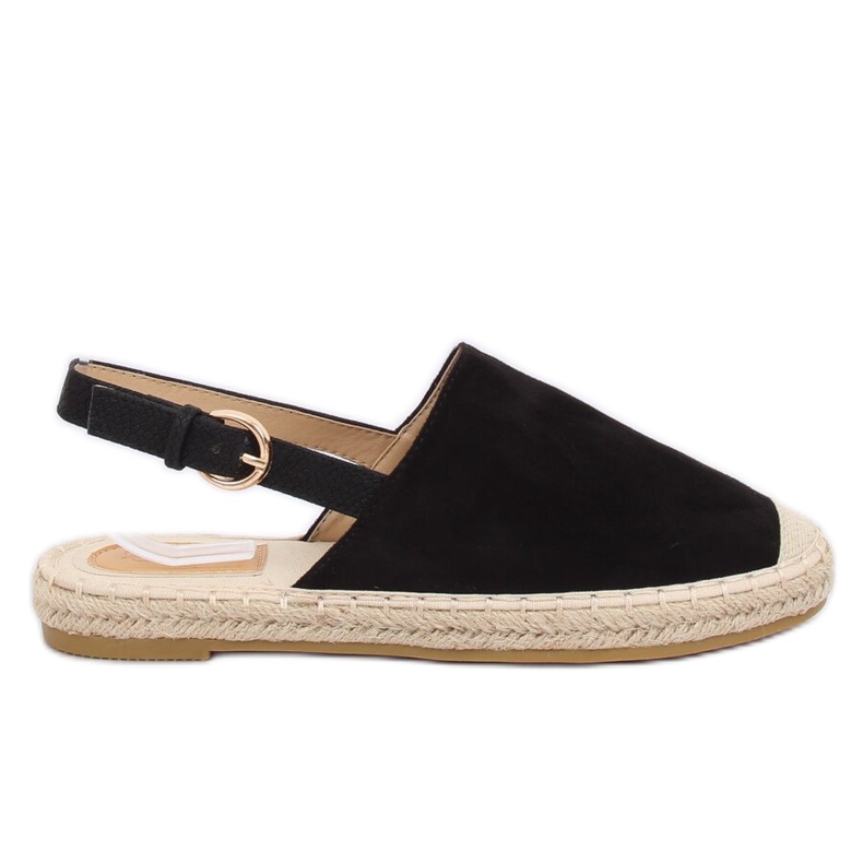 Black Espadrilles with an open heel black HH-119 Black