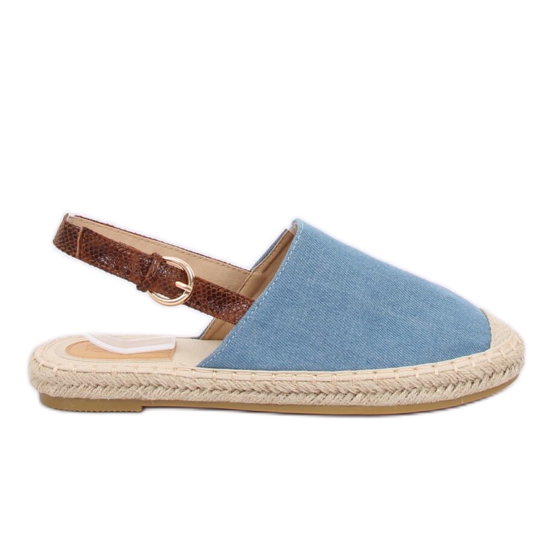 HH-119 BLUE / CAMEL blue espadrilles with open heels