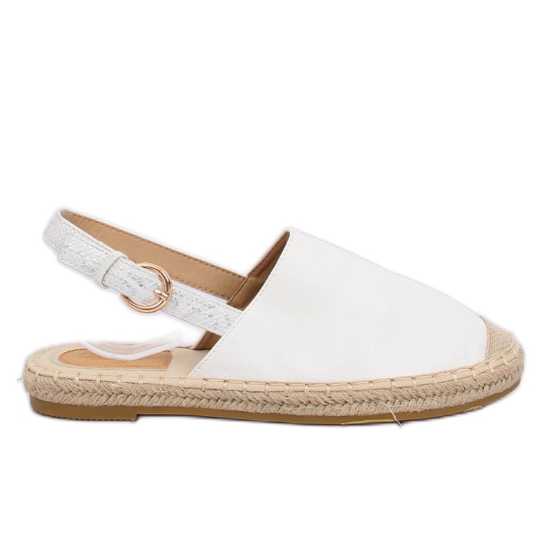 White HH-119 White espadrilles with an open heel