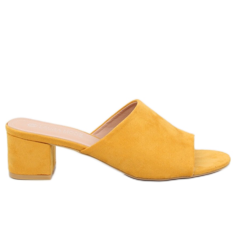 Yellow high-heeled sandals QL-89 Yellow