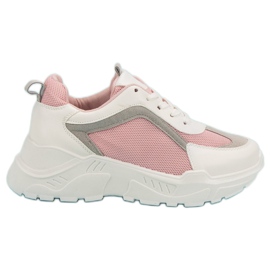 Women's sports shoes white pink