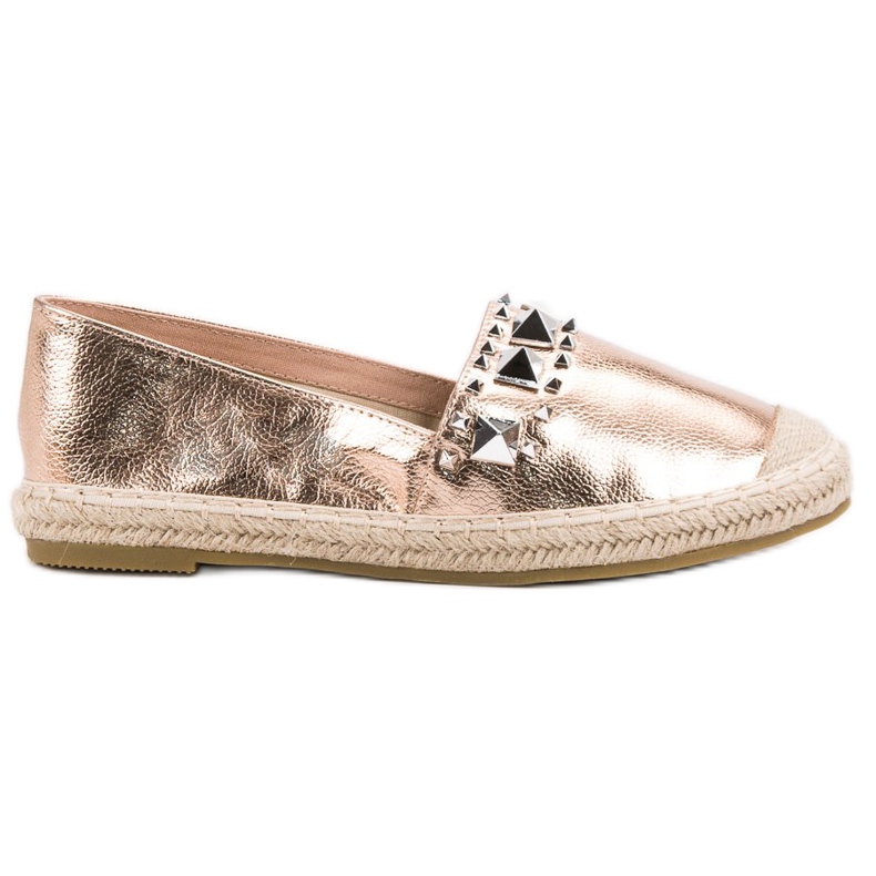 Bestelle Espadrilles With Rose Gold Studs yellow pink