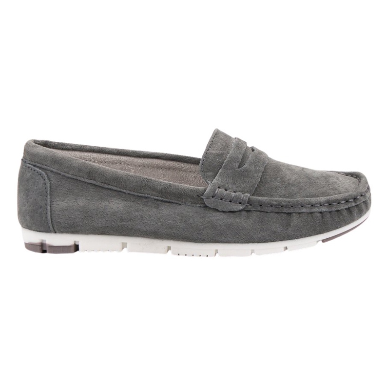 Filippo Gray Leather Loafers grey