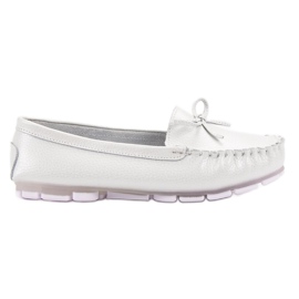 Filippo Leather Loafers With A Bow white