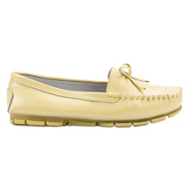 Filippo Leather Loafers With A Bow yellow