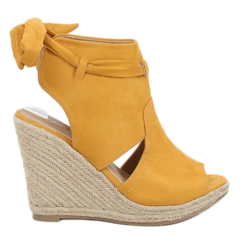 Yellow Espadrilles on wedges yellow LM-023 Yellow