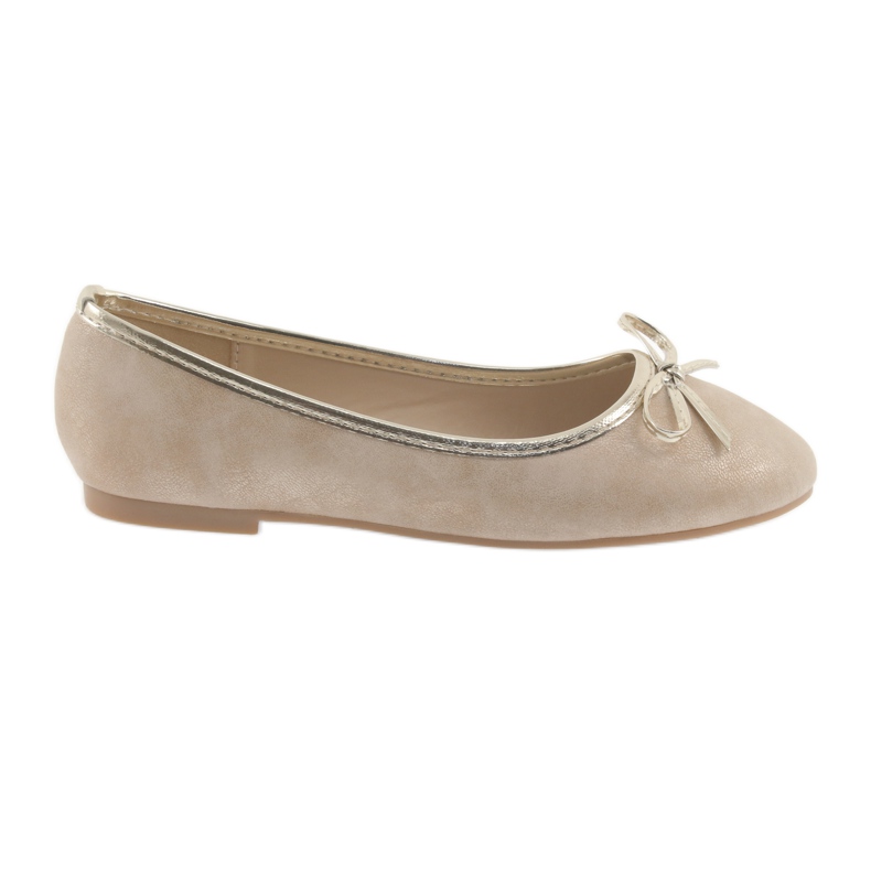 American Club LU17 beige ballerinas for girls golden