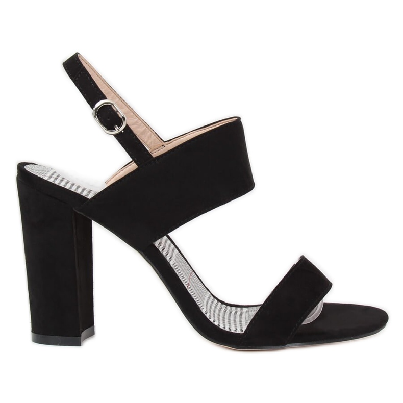 Sandals on the post black S116 Black