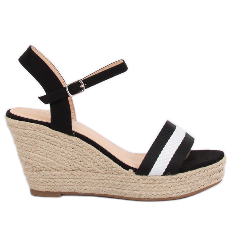 Black Espadrilles on wedges, black 9072 Black