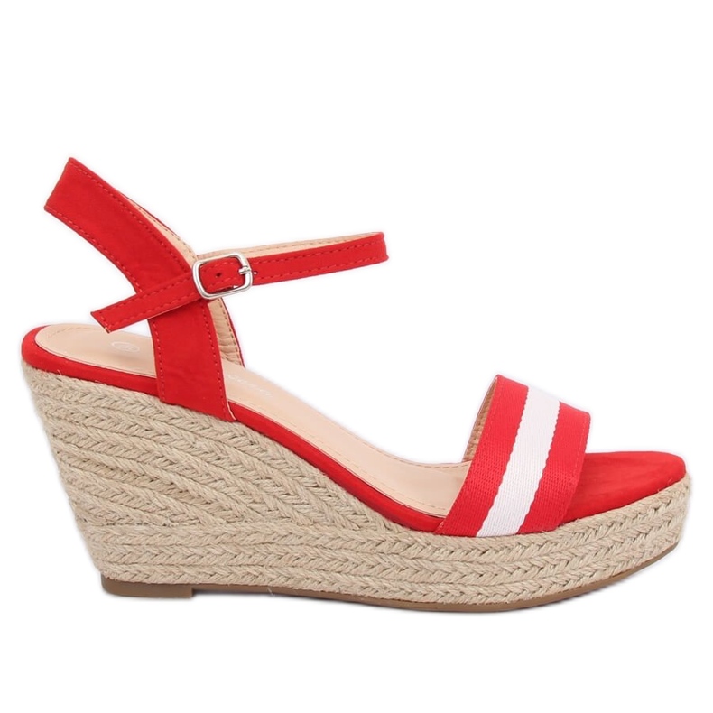 Red Espadrilles on wedges, red 9072 Red