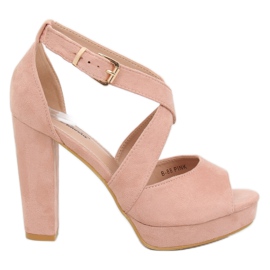Sandals on the pink platform B-88 Pink