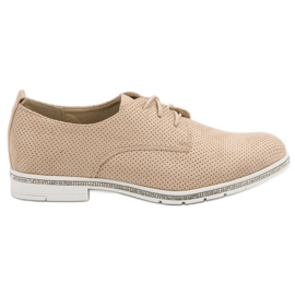 Seastar Beige brogues with crystals
