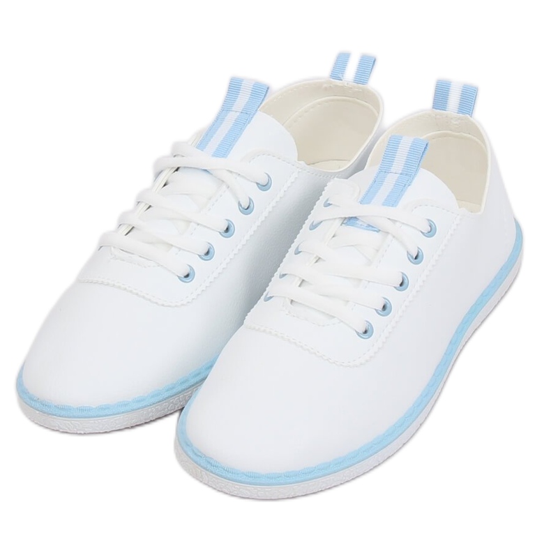 Women's white and blue sneakers XJ-2918 L.BLUE