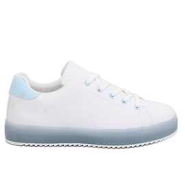 Women's white and blue sneakers 9118 Blue