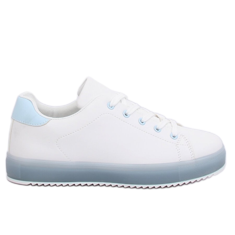 Women's white and blue sneakers 9118 Blue