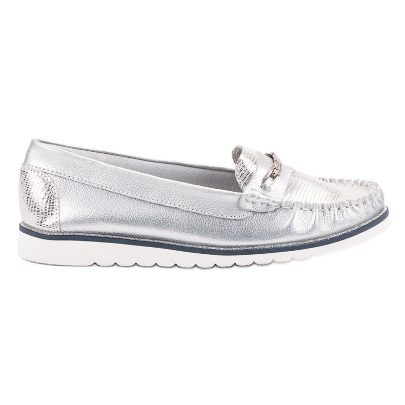 Filippo Comfortable Leather Loafers grey