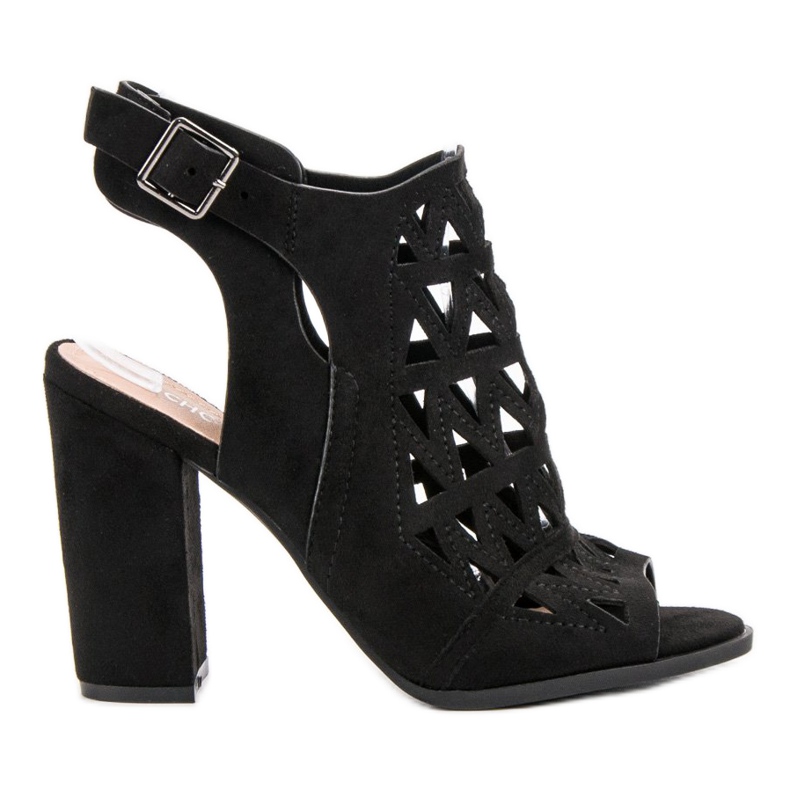 Chc Shoes Openwork Built Sandals black