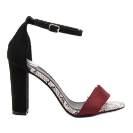 Danic High Heeled Sandals black red