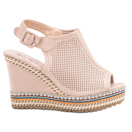 Nio Nio Built-up Wedge Sandals pink Nio Nio Built-up Wedge Sandals pink