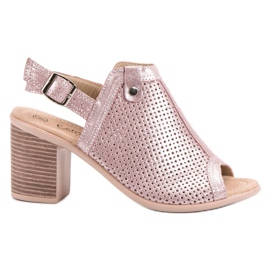 Filippo Leather Clad Sandals pink