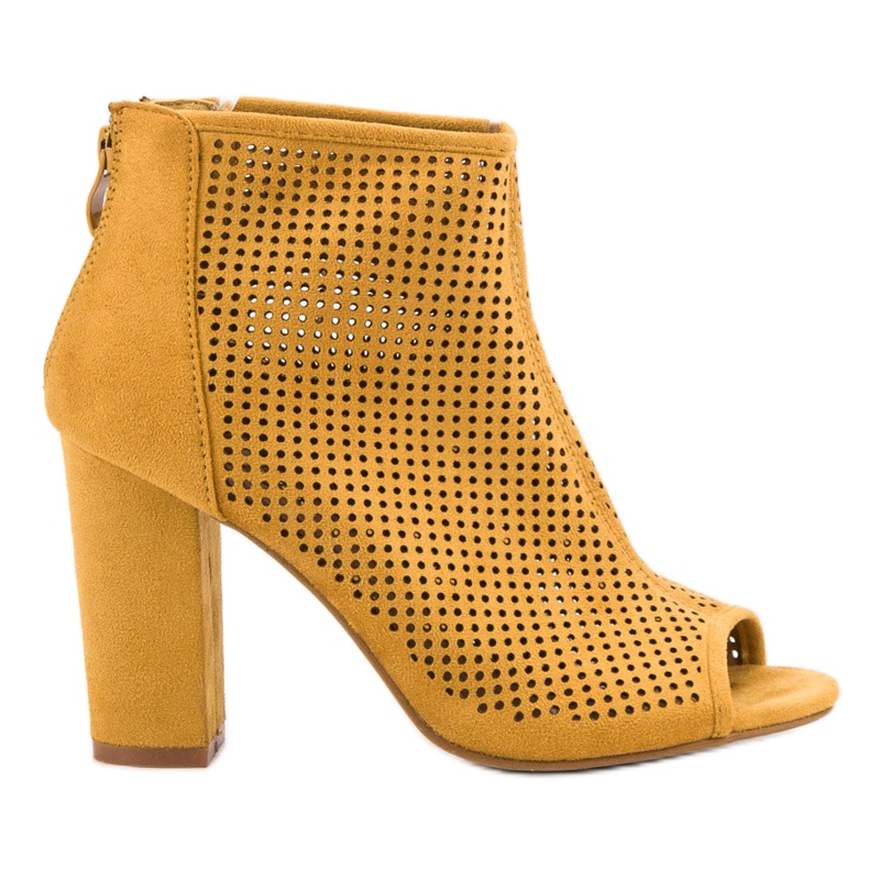 Nio Nio Openwork Open Toe Boots yellow