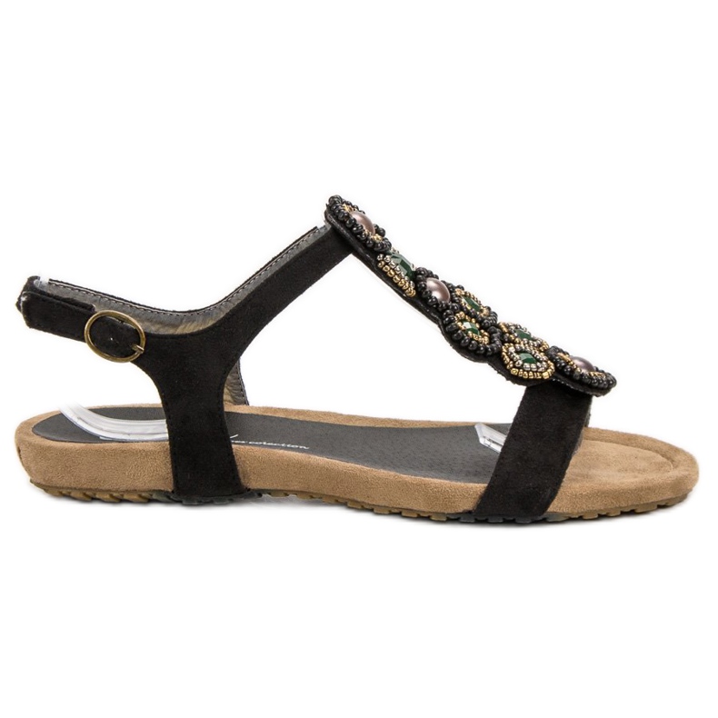 Corina Black Boho Sandals