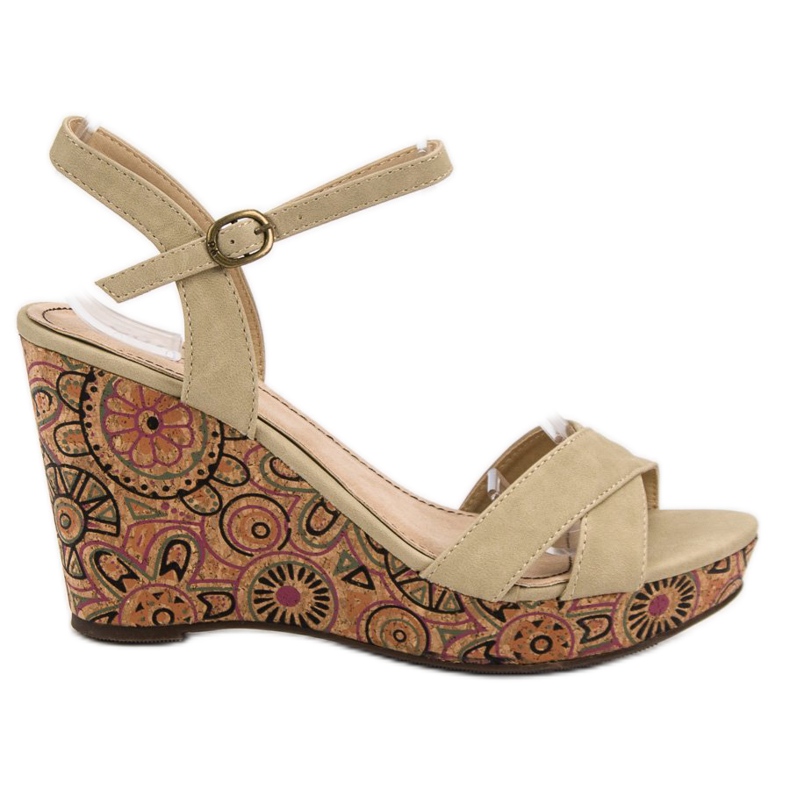 Corina Beige Ethno Sandals