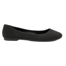 Ideal Shoes Black Textile Ballerinas