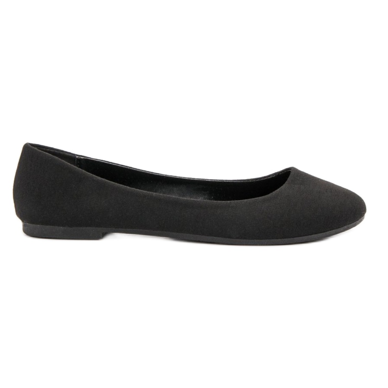 Ideal Shoes Black Textile Ballerinas