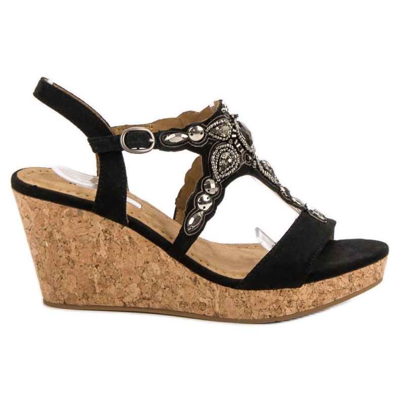 Corina Sandals On Cork Wedge black Corina Sandals On Cork Wedge black