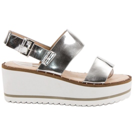 Corina Silver Sandals On The Platform grey
