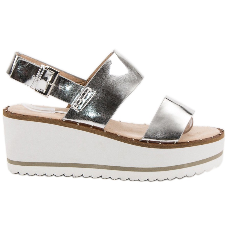 Corina Silver Sandals On The Platform grey
