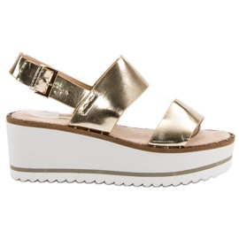 Corina Golden Sandals On The Platform